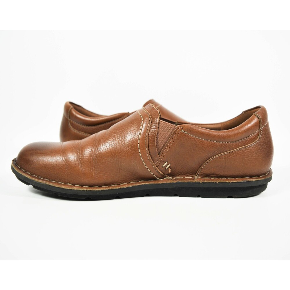 Collection By Clarks Soft Cushon Slip On Loafers Brown Pebble Leather Size 9.5M - Picture 5 of 9